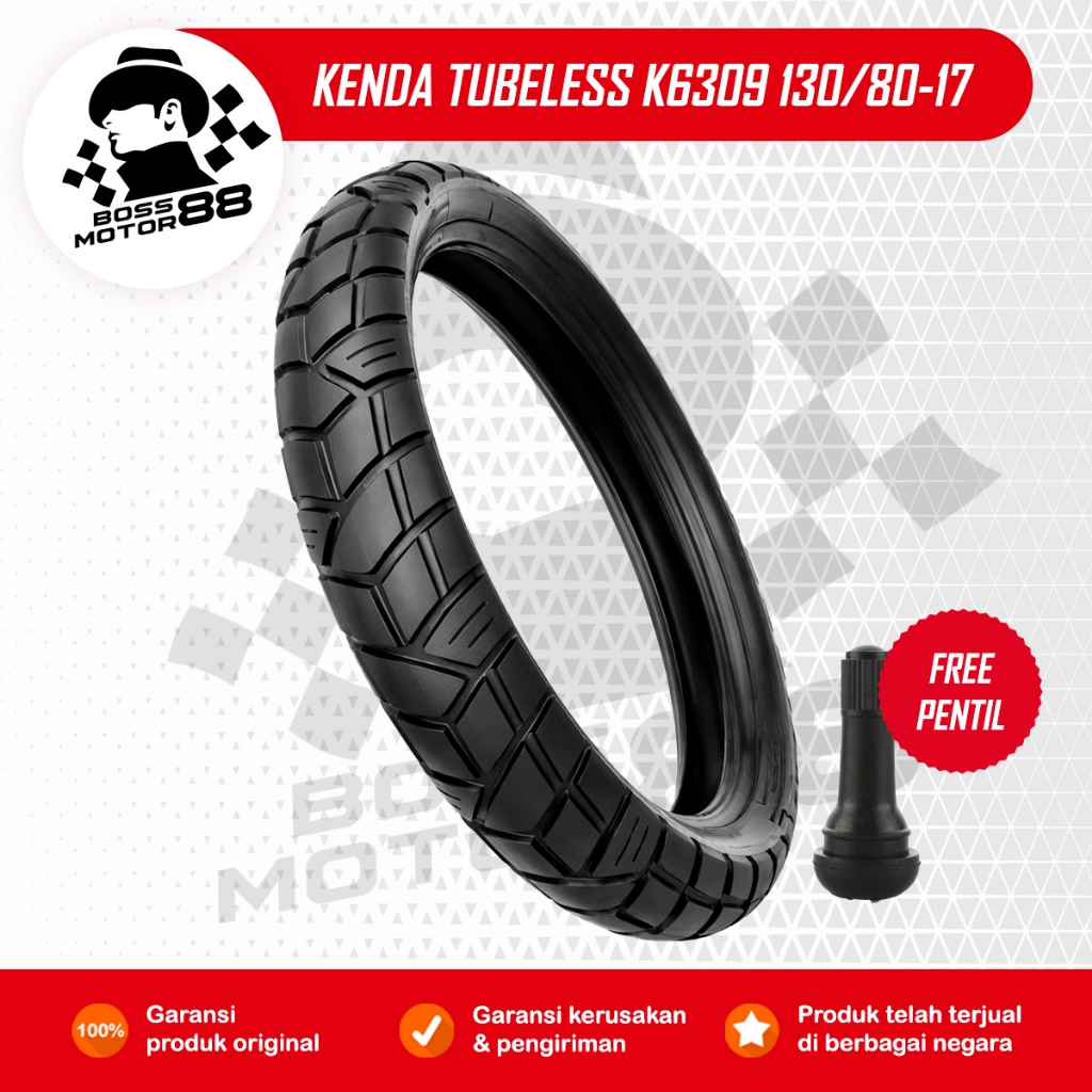 Kenda Ban Tubeless Tubles K6309 130/80-17 Ban Dual Purpose Motor CB150R New Vixion KLX Original