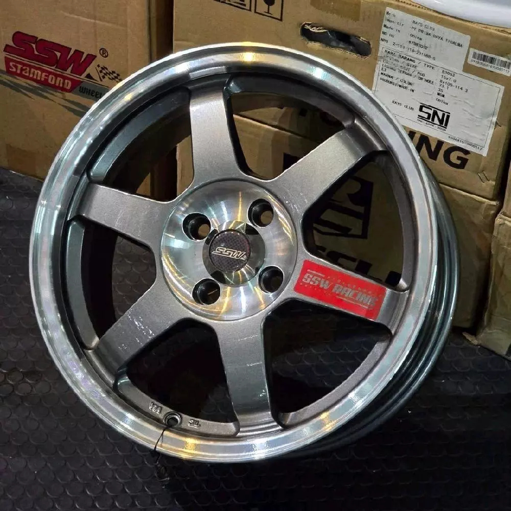 velg mobil ring 17 pcd 4x100 TE37 SSW ORIGINAL THAILAND Et 38 Lebar 7 Pelek Alloy R17