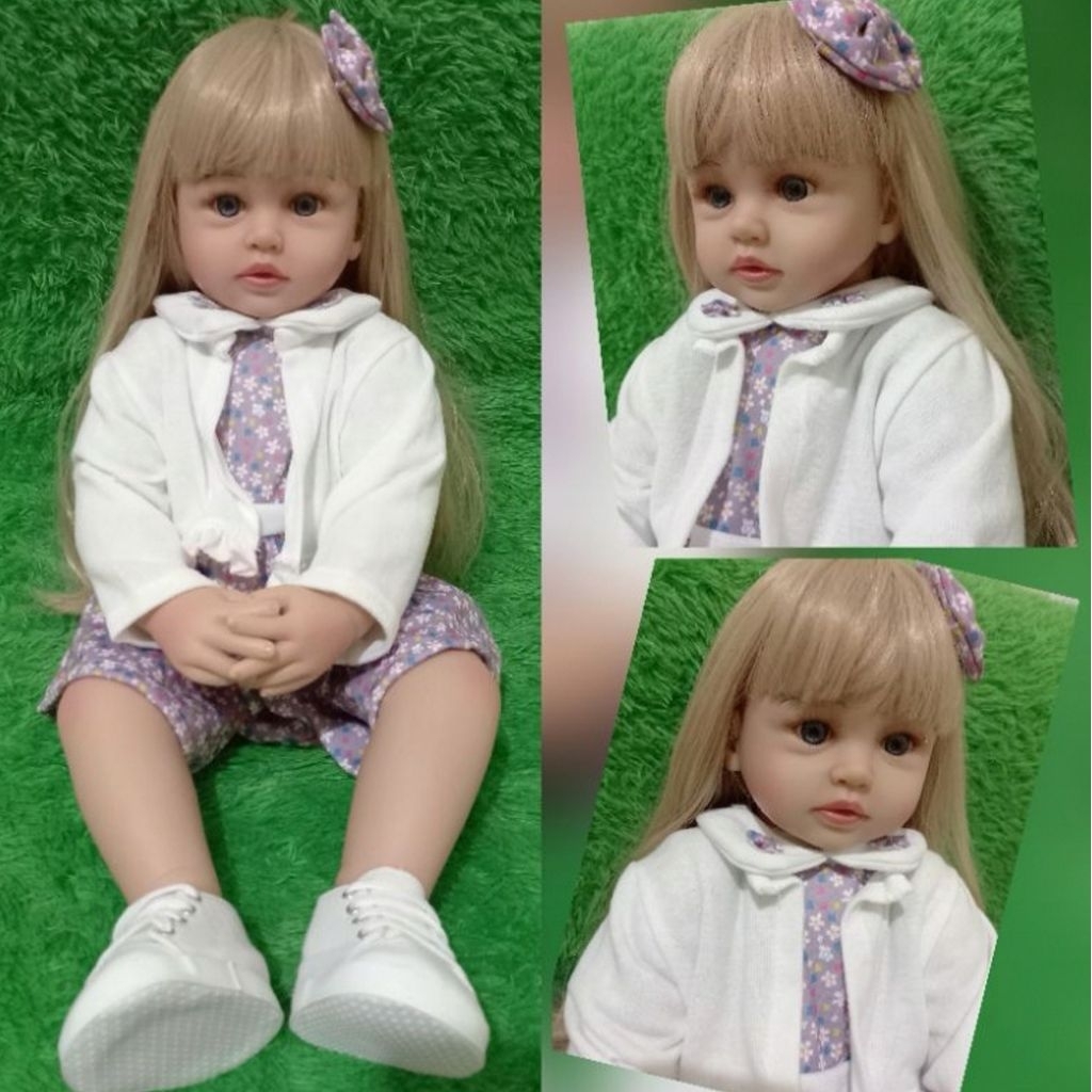 Preloved Boneka Bayi Cantik 55 Cm Silicon Rambut Panjang