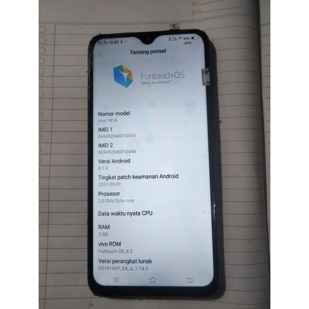 Hp Second Vivo Y93 Memori 3/32GB Normal