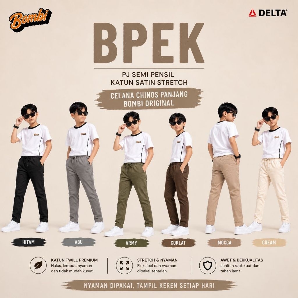 Celana Panjang Anak BOMBI Original Katun || BPEK || BMB018