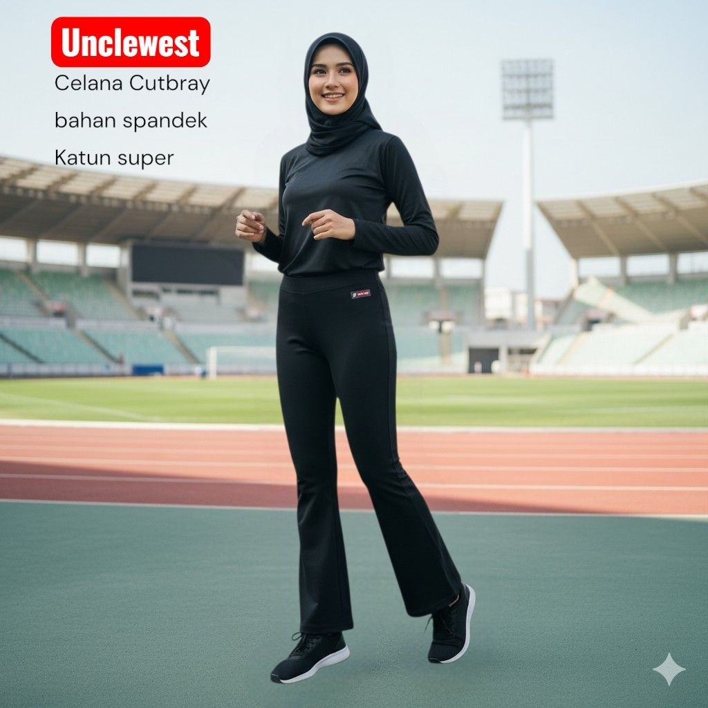 cutbray celana senam unclewest bahan spandek katun super