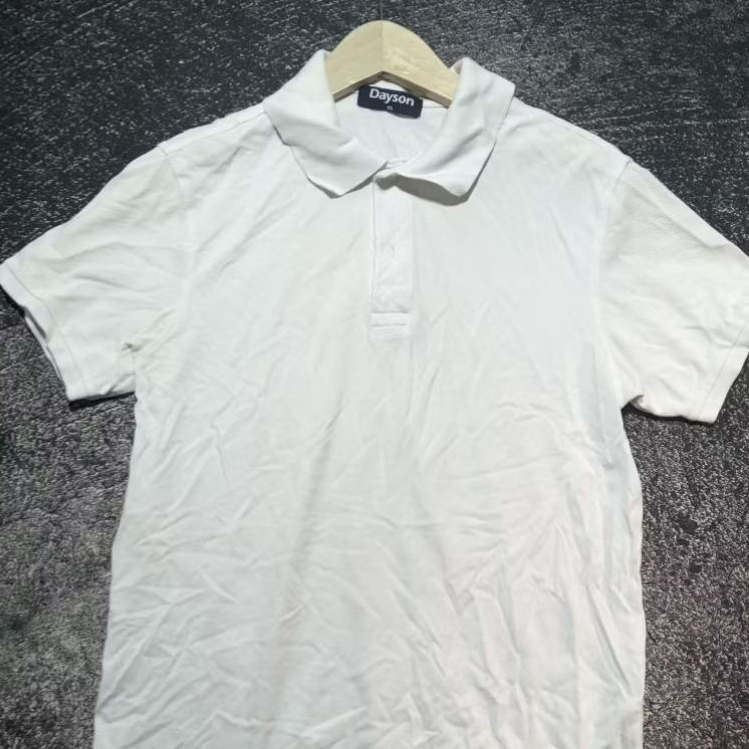 Kaos Polo Pria Dayson Lengan Pendek - Putih Polos (Size M/95)
