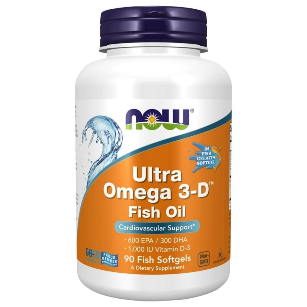 NOW Supplements: Ultra Omega-3-D – Omega-3 Fish Oil + Vitamin D-3 (90 Softgels)