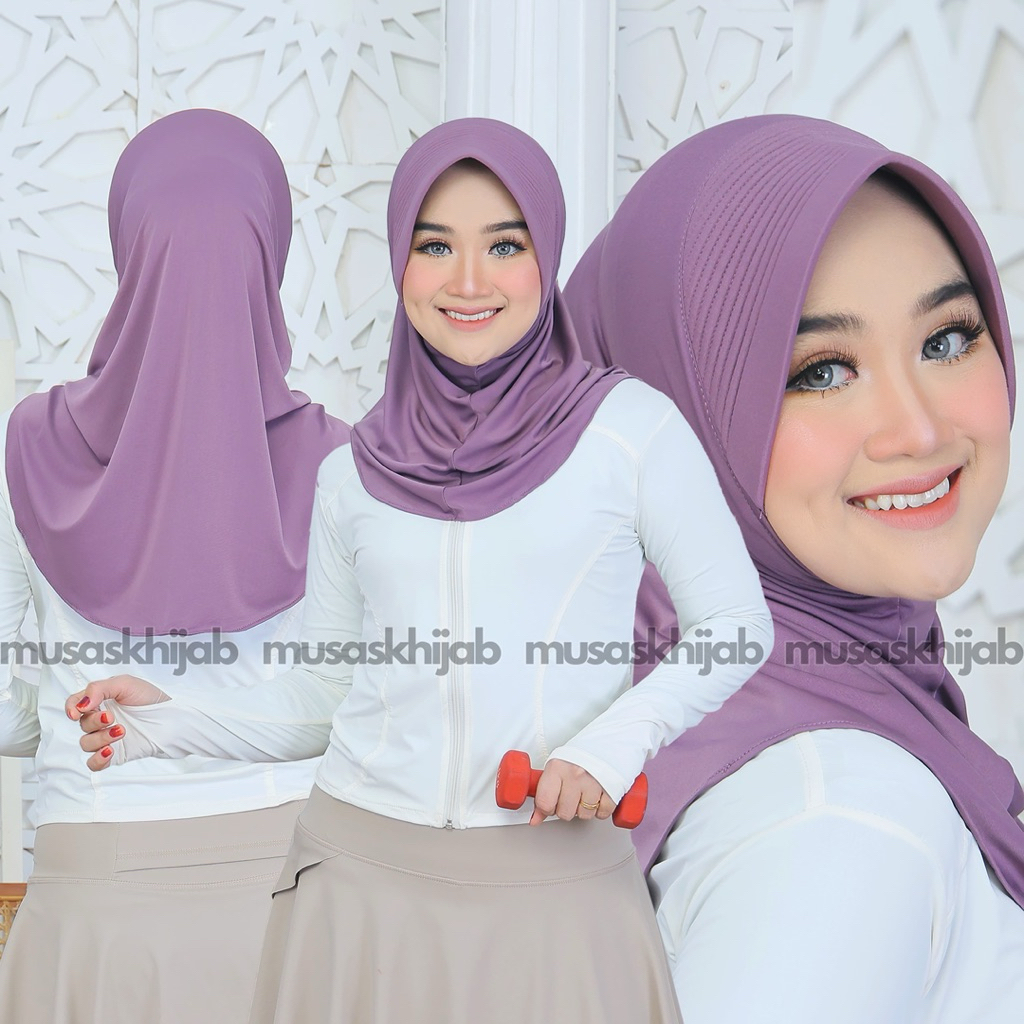 BERGO SPORT M PET BESAR / BERGO SPORT M PET LEBAR / JILBAB SPORT PET LEBAR UKURAN M