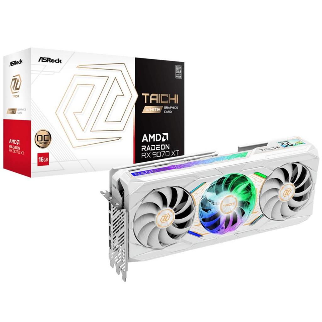 ASROCK AMD RADEON RX 9070 XT TAICHI WHITE OC 16GB GDDR6 RX9070XT TCW 16GO