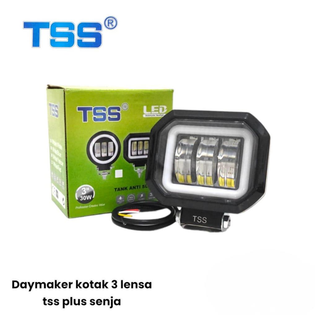 LAMPU TEMBAK DAYMAKER 3LED LAMPU SOROT DAYMAKER KOTAK 3 LENSA KOTAK