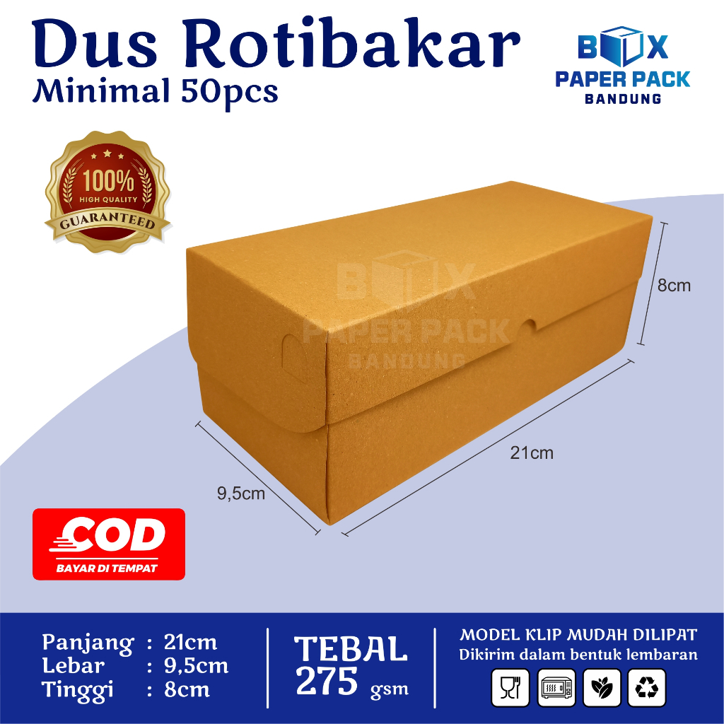 Dus Roti Bakar Bandung Non Laminasi Box Kraft 275gsm Kotak Kue Brownies Donat Bomboloni