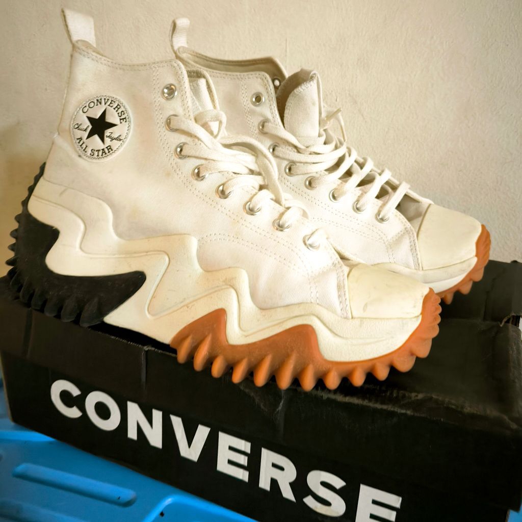 Converse Run Star Motion Canvas Platform High putih 45 ori