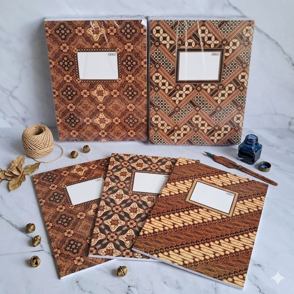( 5pcs & 1pak ) Buku tulis kiky isi 58 motif batik