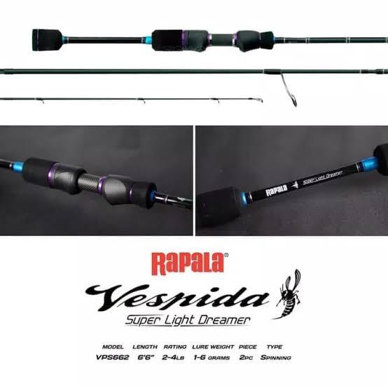 Joran Rapala Vespida Spinning UL Super Light Dreamer VPS662 - 198cm Line 2-4lb, Lure 1-6gr, 2 Sectio