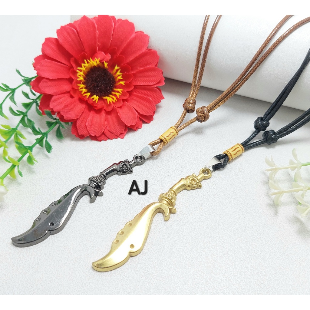 Kalung Tali Bandul Kujang Besar Kalung Tali Kujang Pria Wanita Kalung Kujang