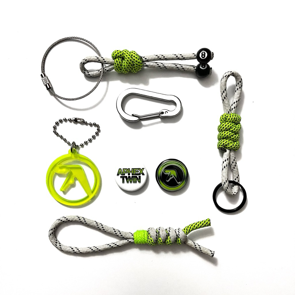 Carabiner Keychain Aphex Twin Package | Aphex Twin | Aphex Twin Carabiner Paracord Keychain | Acryli