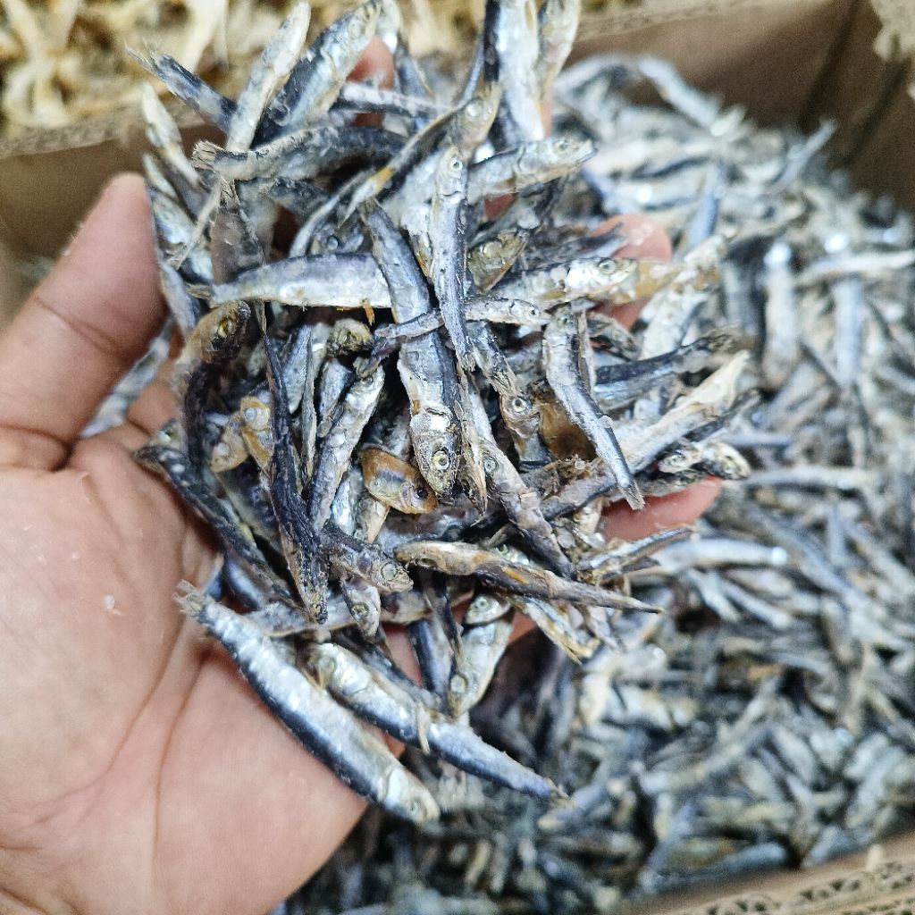 ikan asin teri hitam| teri batu| super|kemasan vacum