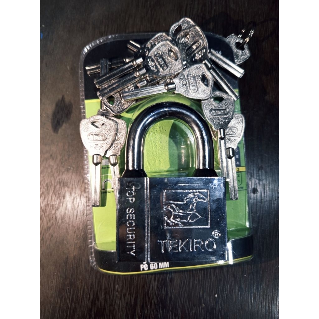 gembok tekiro banyak kunci 15,20,25 kunci. gembok tekiro 60mm