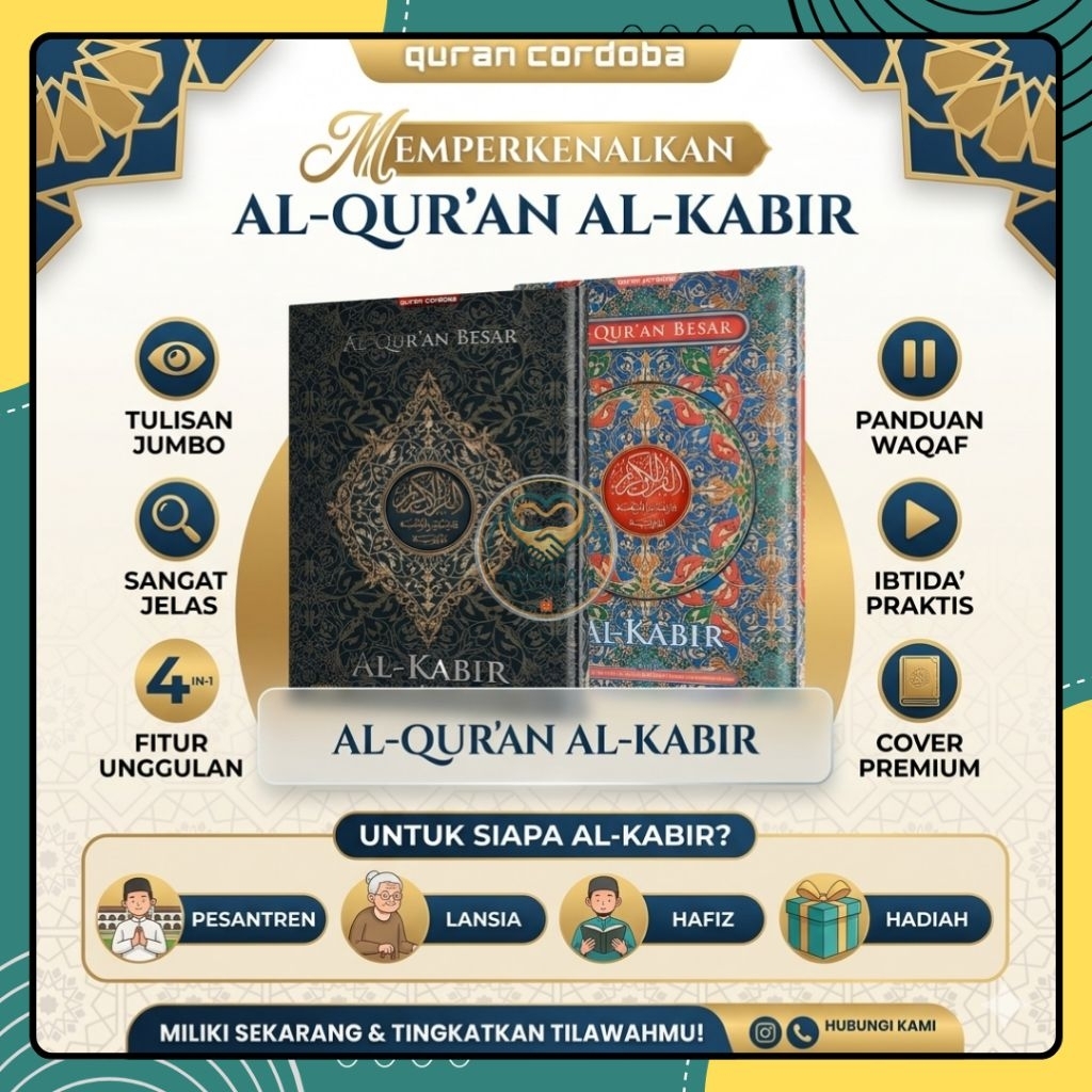 ALQURAN MUSHAF KABIR JUMBO | BISA CUSTOM NAMA DICOVER | UKURAN B4 (Jumbo)