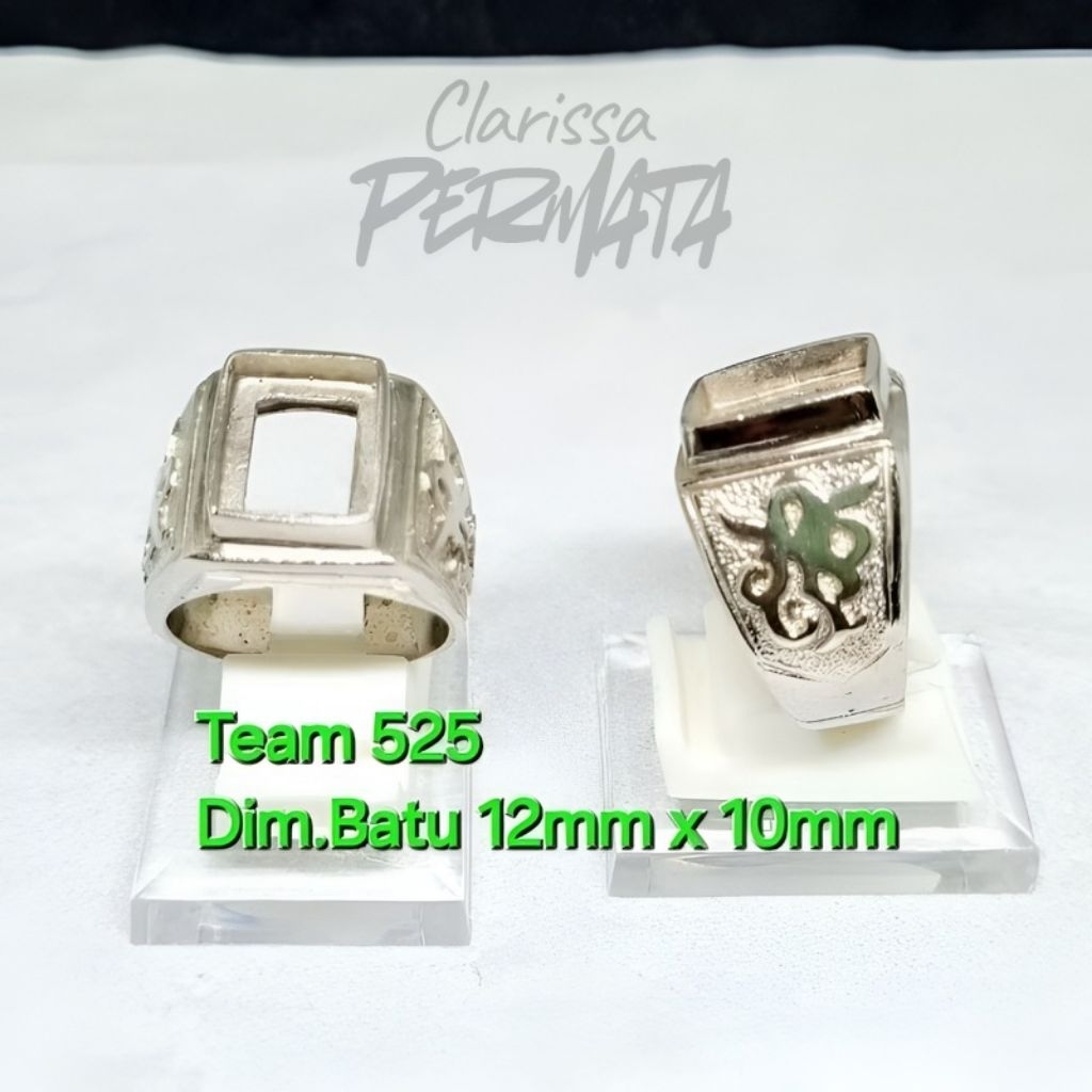 Ring emban alpaka super 12x10 tanam polos kotak / pengikat ring cincin batu akik eceran elegan