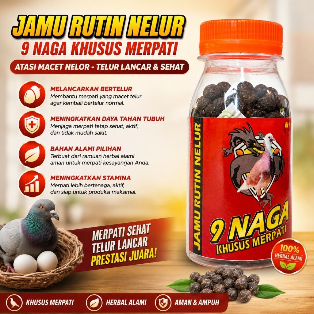 Jamu Merpati Rutin Nelor 9 Naga Peningkat Produksi Betina