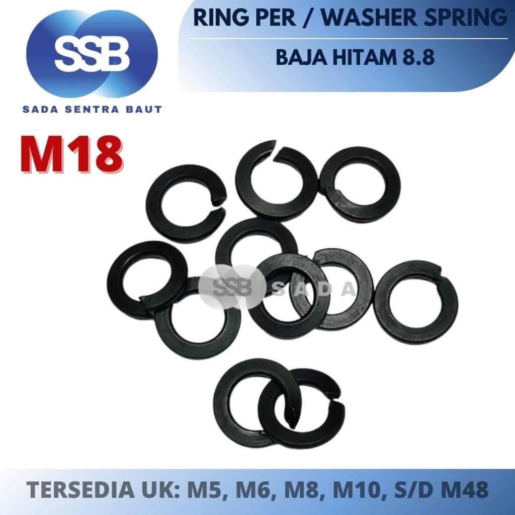 Ring Per Baja 8.8 M18 Washer Spring Baja Hitam M18