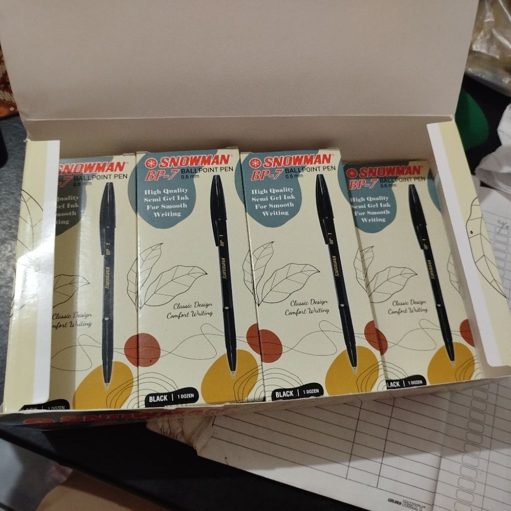 pulpen Snowman BP-7 , 1 kotak