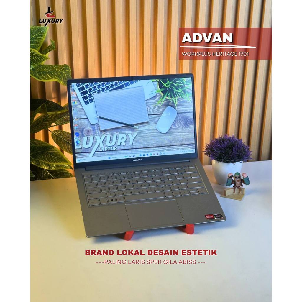 LAPTOP ADVAN WORKPLUS HERITAGE 1701 RYZEN 5 7K SSD 512GB RAM 8GB DDR5 4800MHZ SECOND