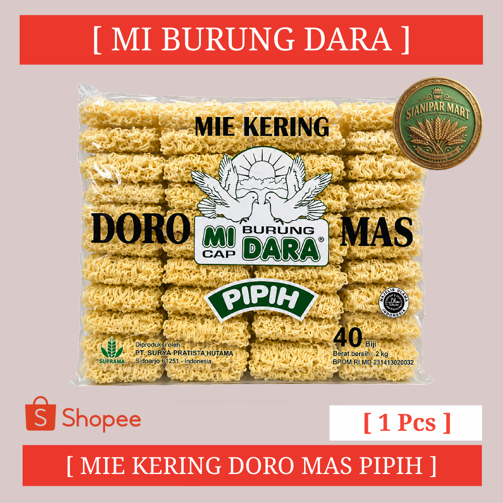 BURUNG DARA MIE KERING DORO MAS (40'S) PIPIH PCK 1.06kg