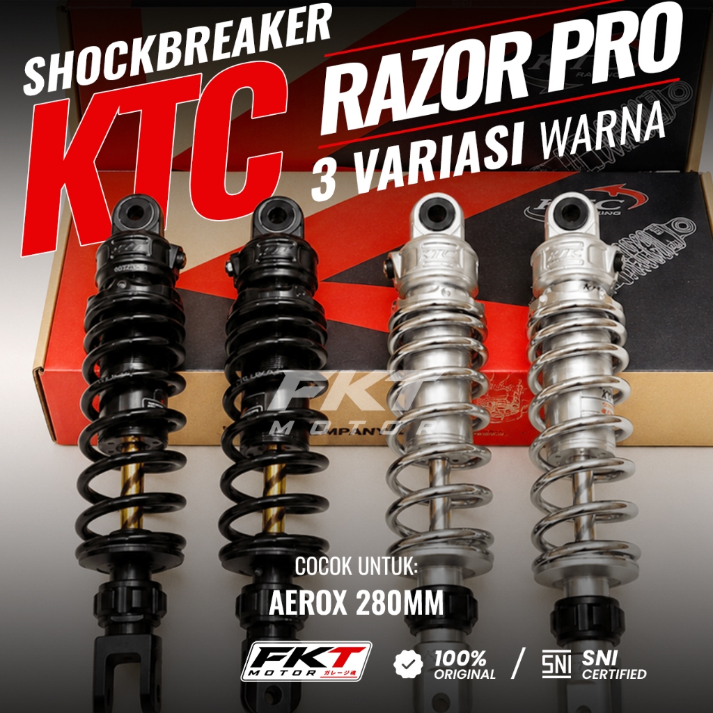 Shockbreaker Racing KTC Razor Pro Aerox 155 Shock Belakang 280mm Gas Oli Original