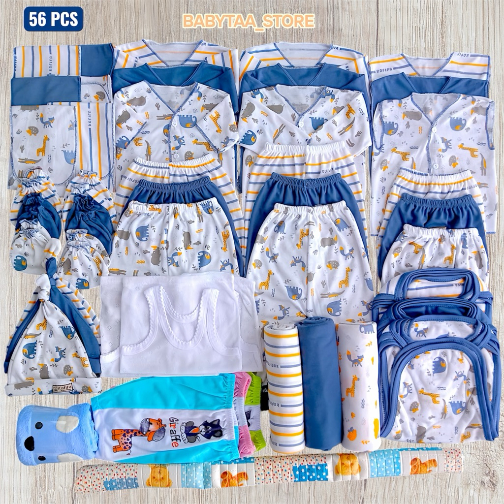 56 PCS Baju Bayi Baru Lahir SNI Laki laki Perempuan Baby Newborn Paket Lahiran Lengkap Premium