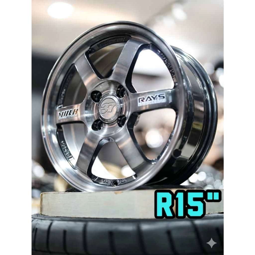 Velg Te37 Ring 15 Lebar 7 Et35 Pcd 5x114 Black Chrome Baru 4pc