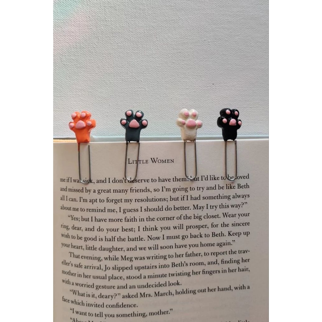 CLAY BOOKMARK PAPER CLIP PAW CAT | PAPER CLIP TANGAN KUCING
