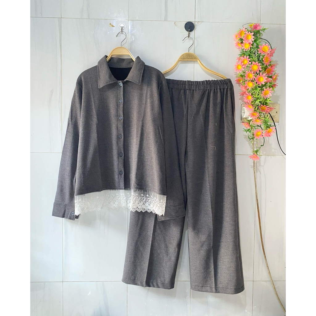 setelan celana wanita knit premium set knit wanita setelan celana kaos knit wanita setelan