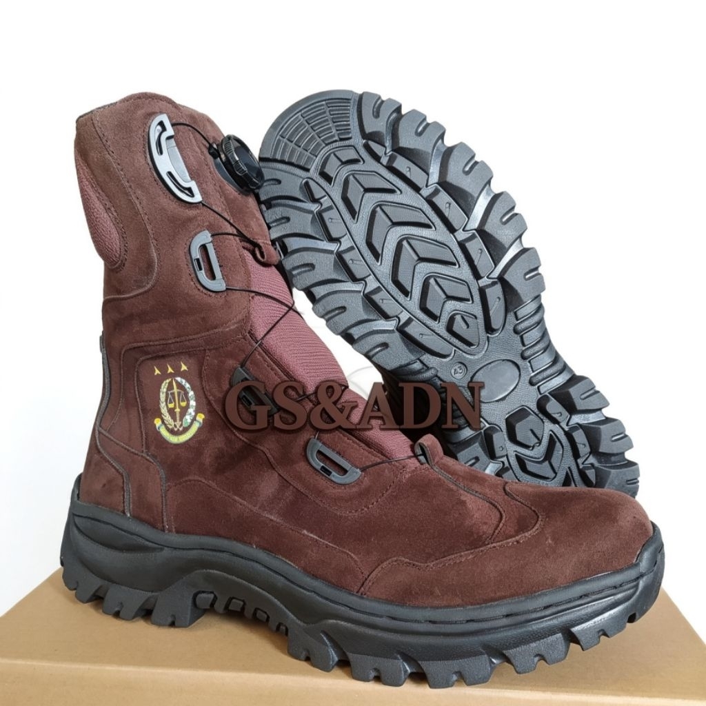 Sepatu PDL Kejaksaan Coklat Tua Sepatu PDL Kejaksaan Model Tali Putar TERBARU