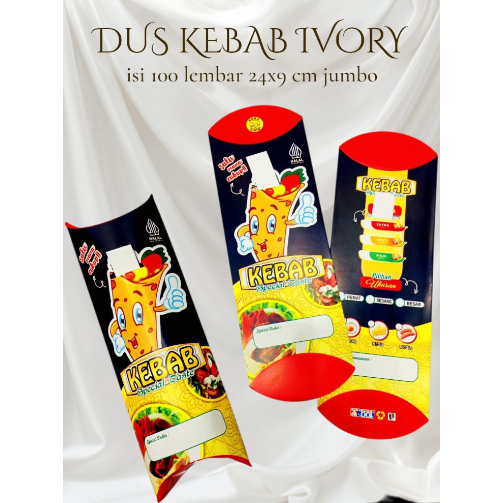 Bungkus Kebab Premium Hitam All Size - KSATRIA KEBAB