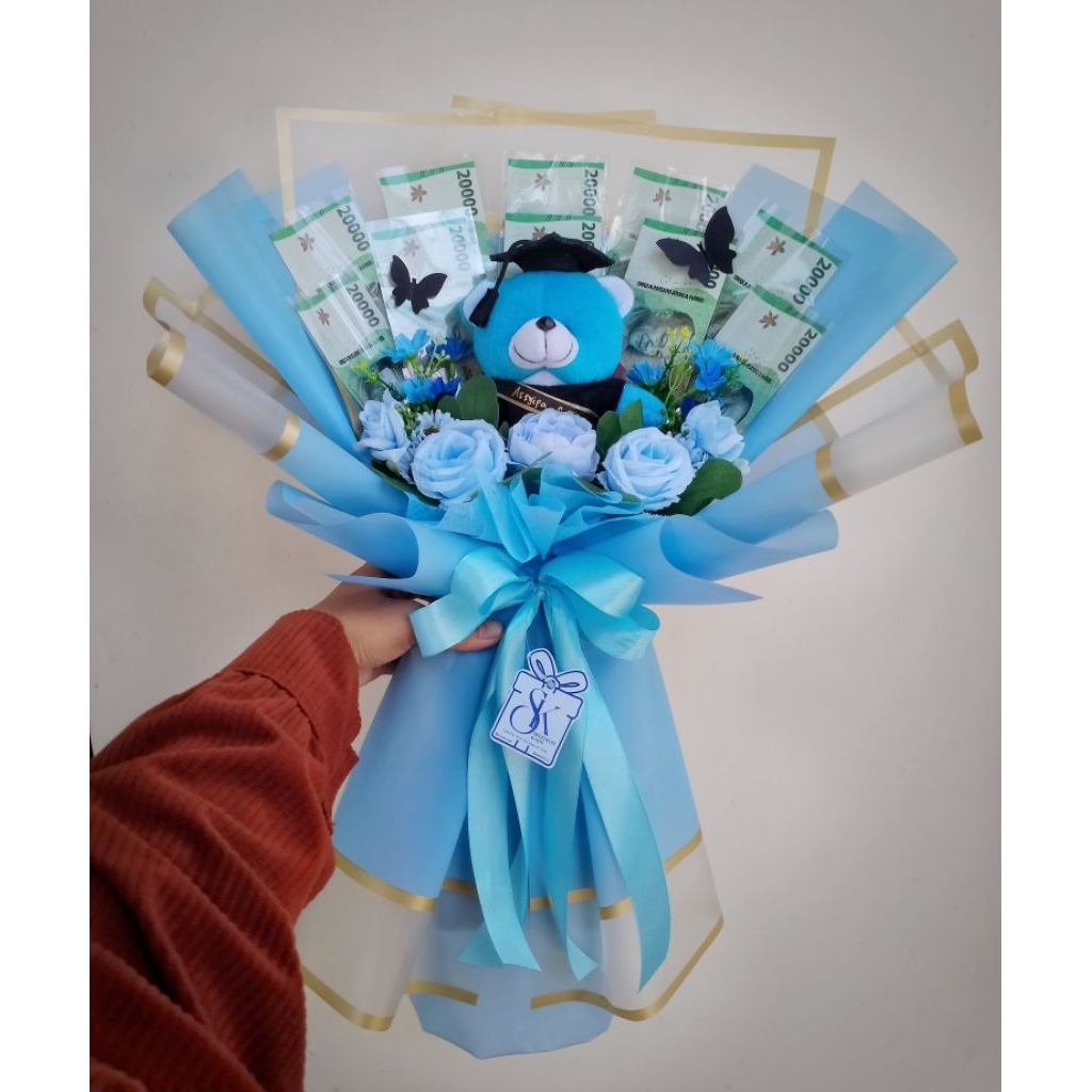 Buket Bunga Boneka Uang / Buket Wisuda Ultah