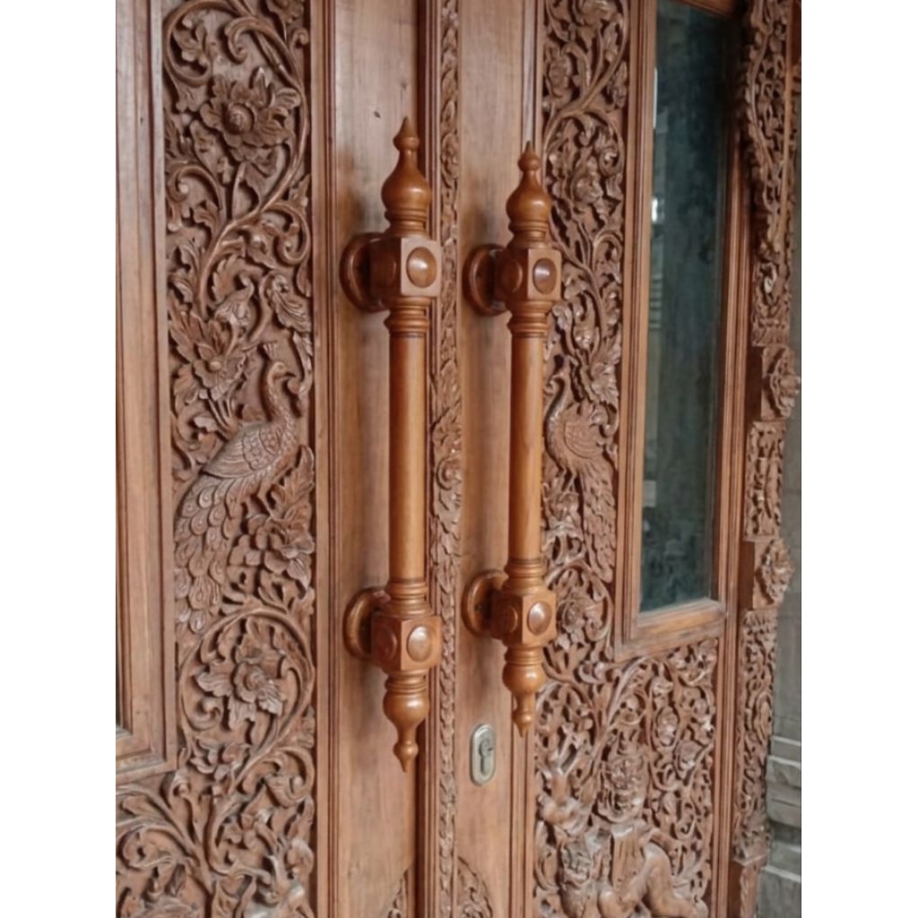 handle pintu kayu jati, gagang pintu kayu panjang 50 cm