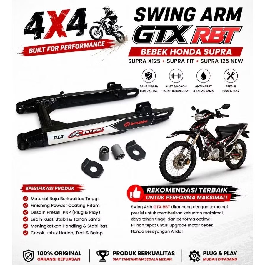 swing arm GTX GASTRACK MOTOR TRAIL RAKITAN BEBEK PNP SUPRA X SUPRA FIT SUPRA 125 SUPRA INJECTION DLL