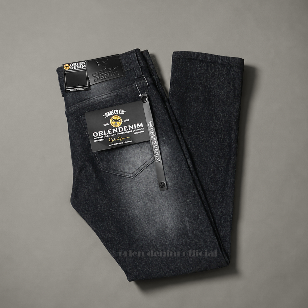 Orlen Denim - Celana Jeans Pria Panjang Stretch Denim New Original Black Jazz