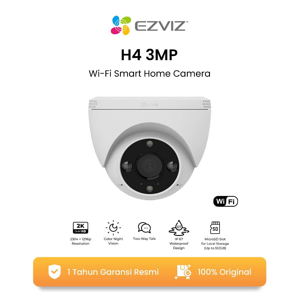 EZVIZ H4 3MP POE SMART PoE SECURITY CAMERA