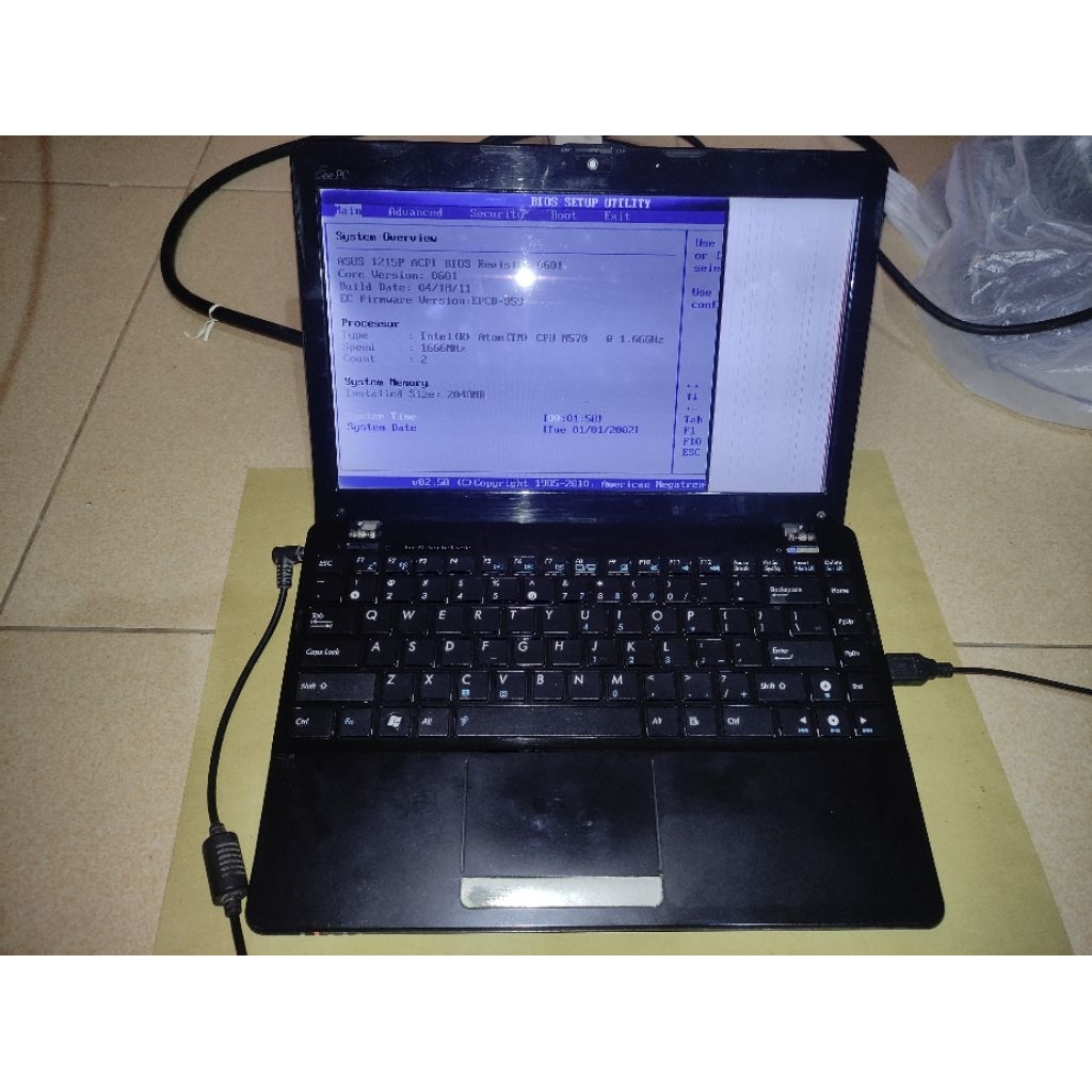 ASUS Eee PC 1215P Intel Atom N570 MAINBOARD NORMAL HIDUP SEHAT Minus LCD Setengah Rusak Cocok Kaniba