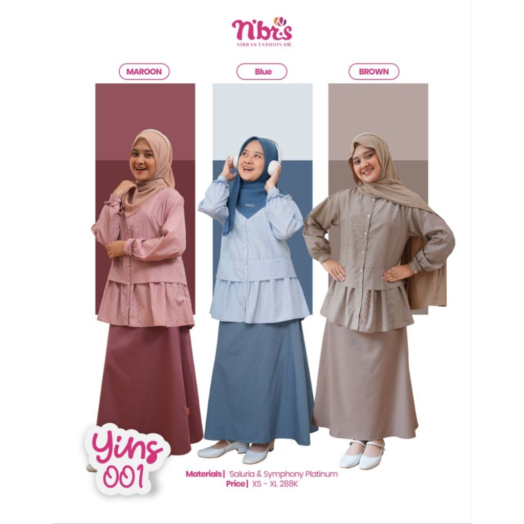 NIBRAS YINS 001 Setelan Anak Remaja Tanggung Bahan Saluria & Symphony Platinum