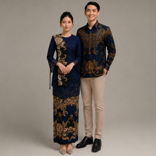 READY STOK SET KEBAYA COUPLE KEMEJA BATIK KATUN PRIMISIMA PREMIUM BAJU KEBAYA WISUDA MODEL TERBARU F