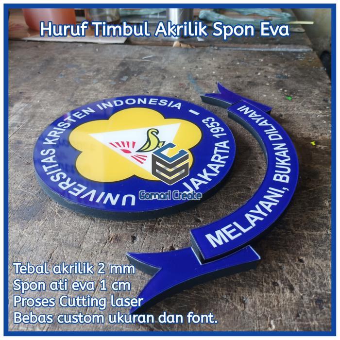Logo huruf timbul akrilik spon ati eva custom