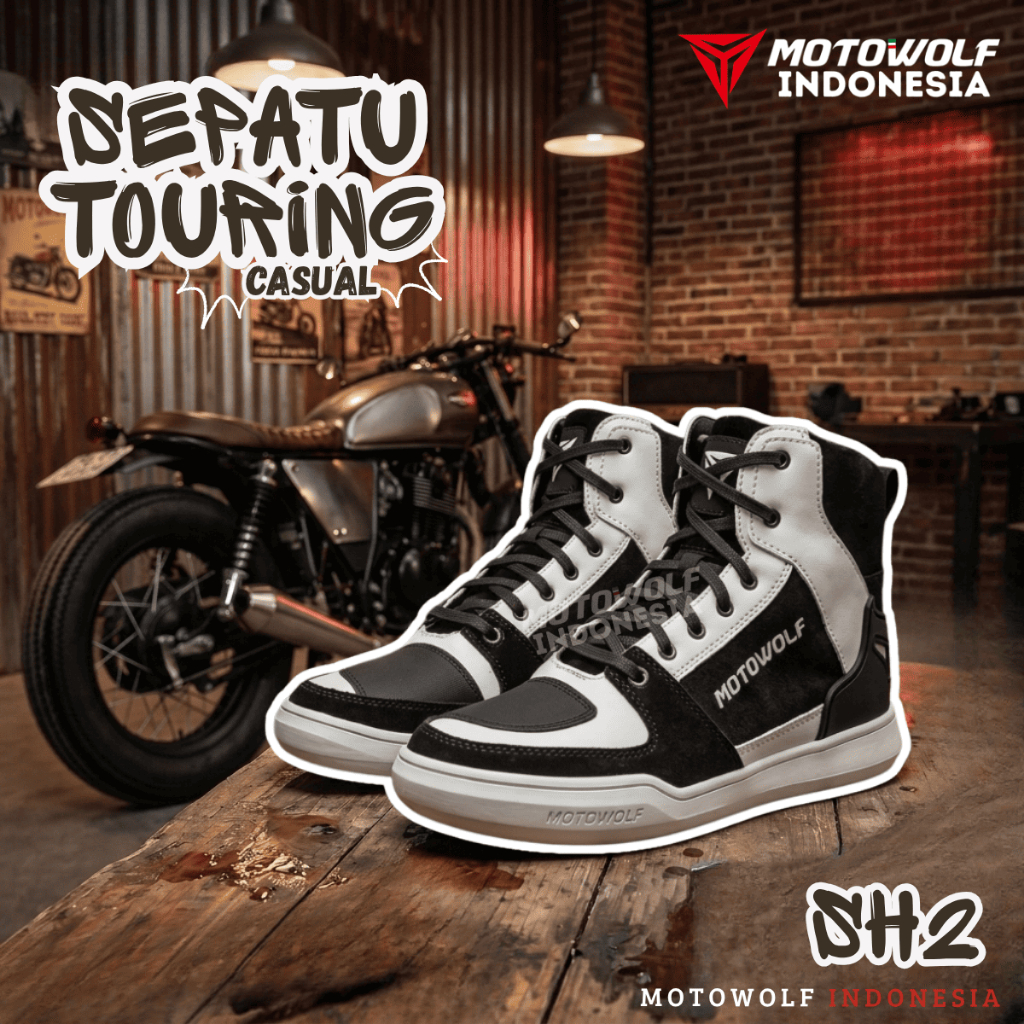 Motowolf Sepatu Motor Touring Full Protektor Shoes Casual Riding Sunmori Motorcyle SH2 SH2-B
