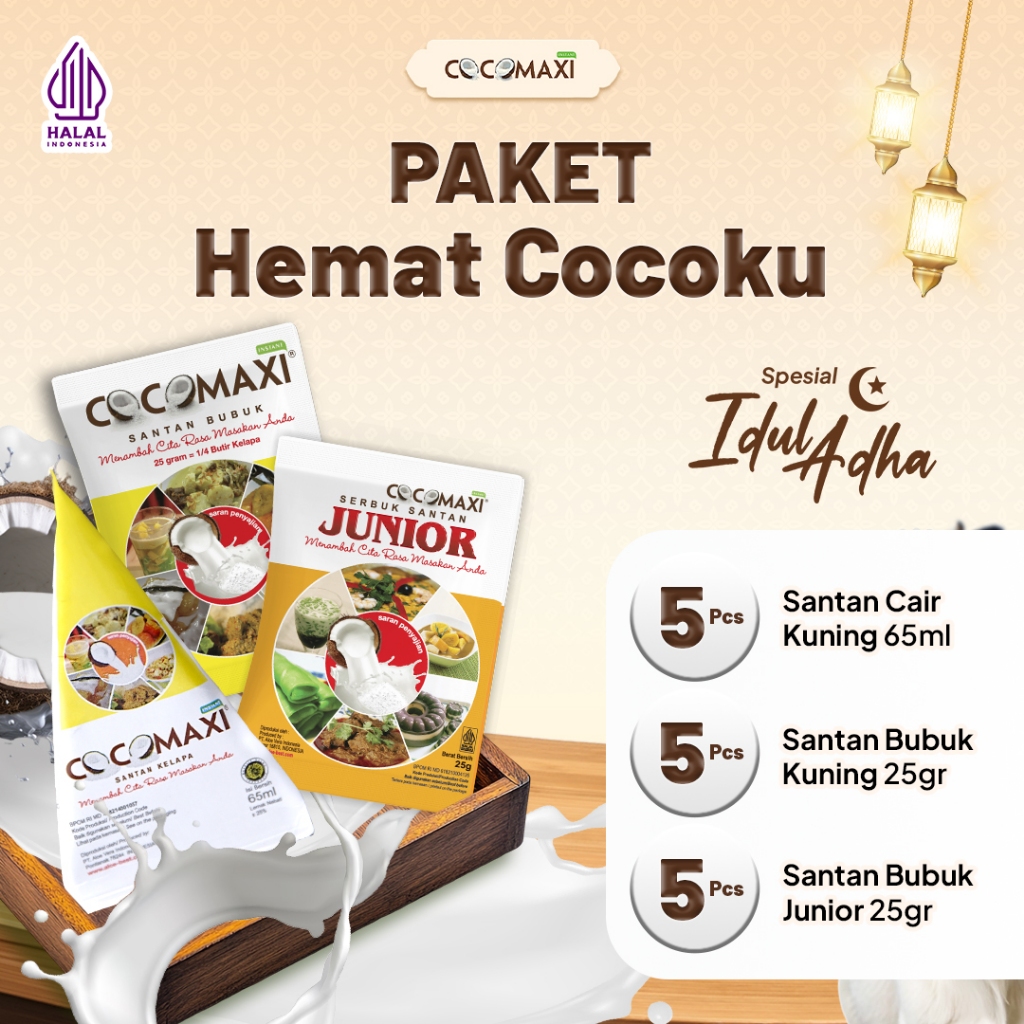 Cocomaxi Paket Hemat Cocoku – Santan Cair Santan Bubuk Cocomaxi