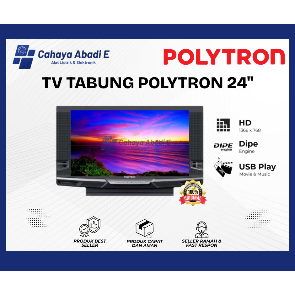 Tv Tabung POLYTRON Digital Led 24" PLD 24V223 Garansi