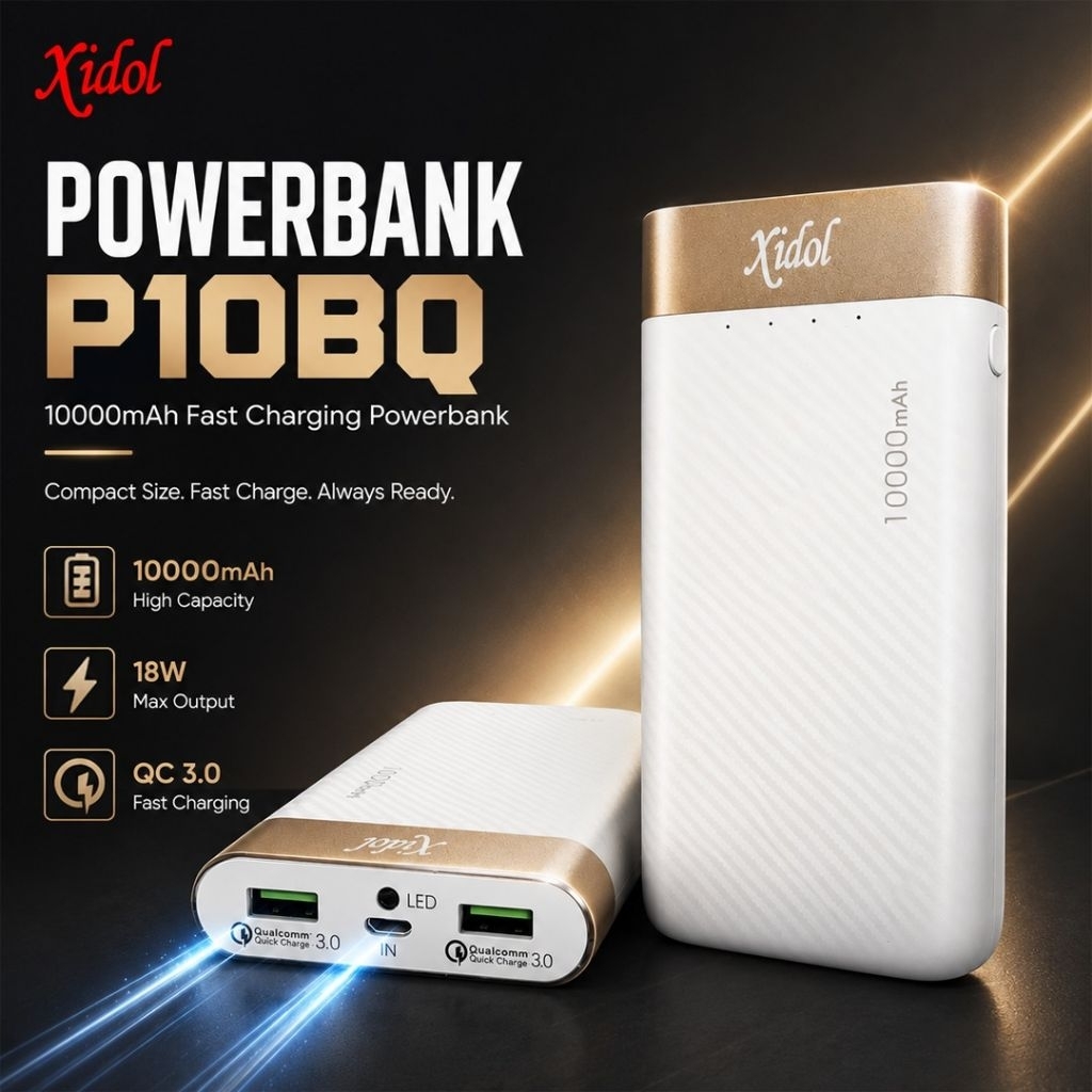 POWERBANK  XIDOL P10BQ 10.000mAh fast charging 18 watt