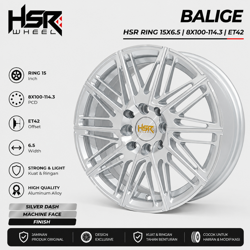 Velg mobil R15 hr balige untuk avanza, livina, brio, datsun go, dll