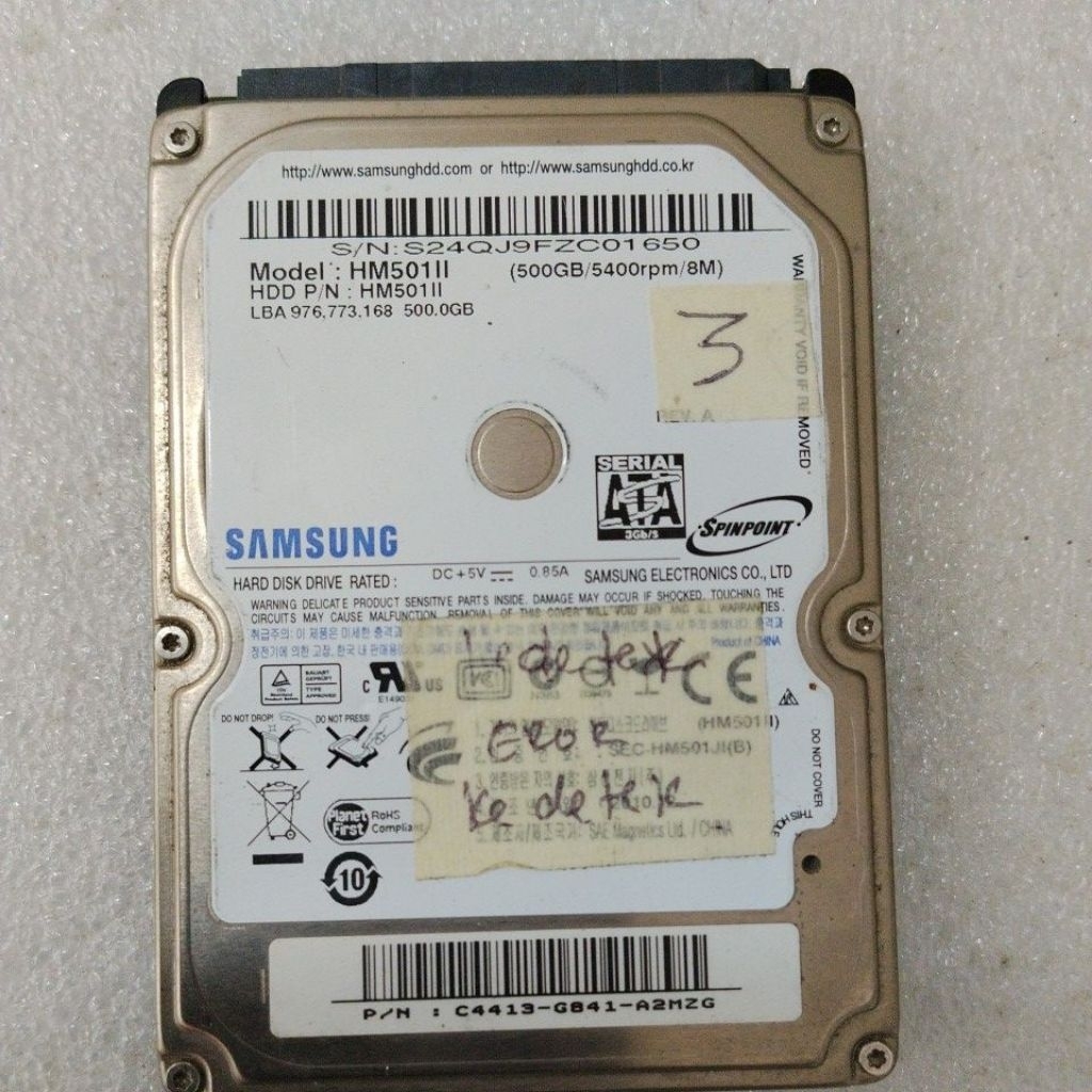 harddisk laptop rusak merk samsung