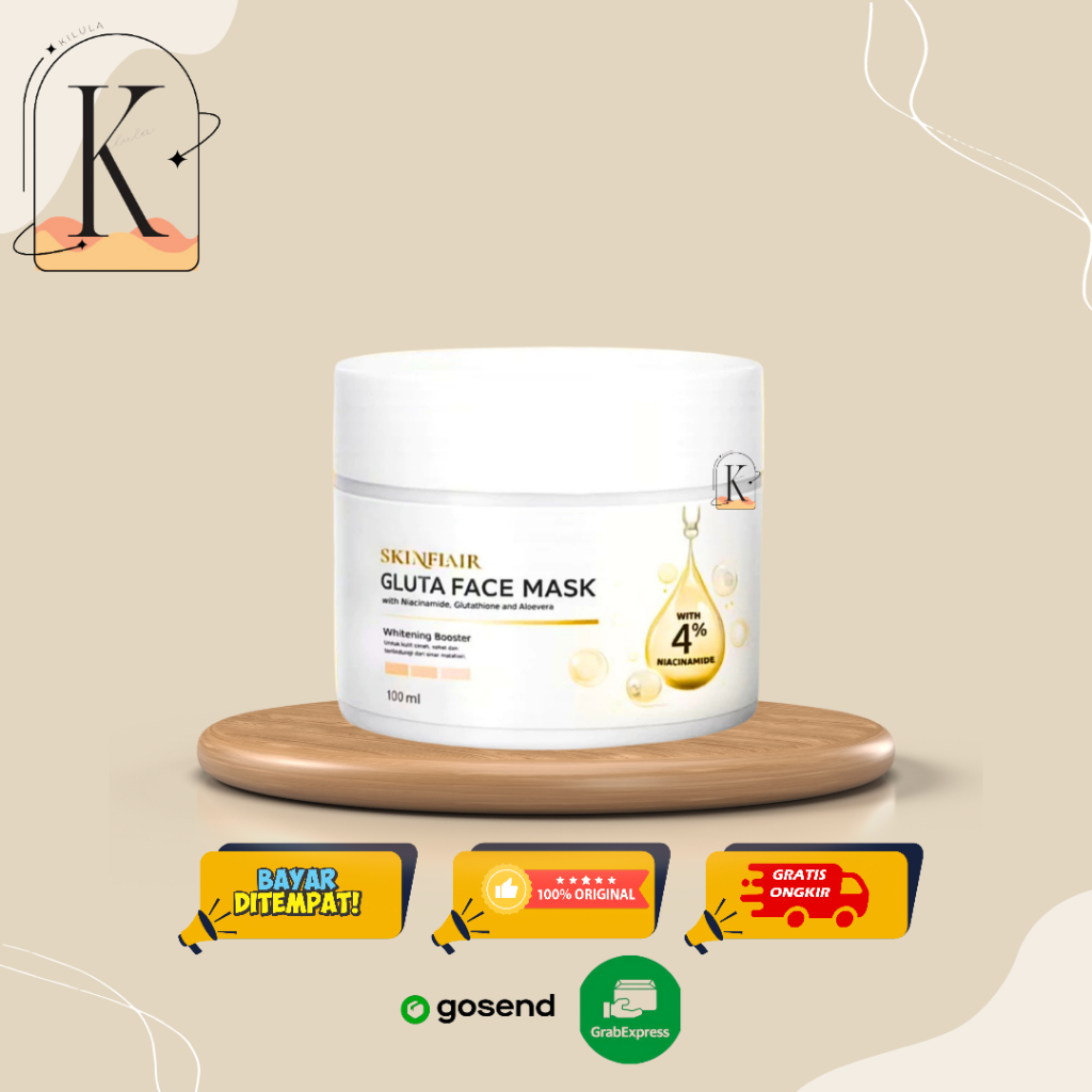 NEW PACKAGING NEW FORMULA - SKINFLAIR GLUTA FACE MASK | masker wajah pencerah | SKINFLAIR POWDER MAS