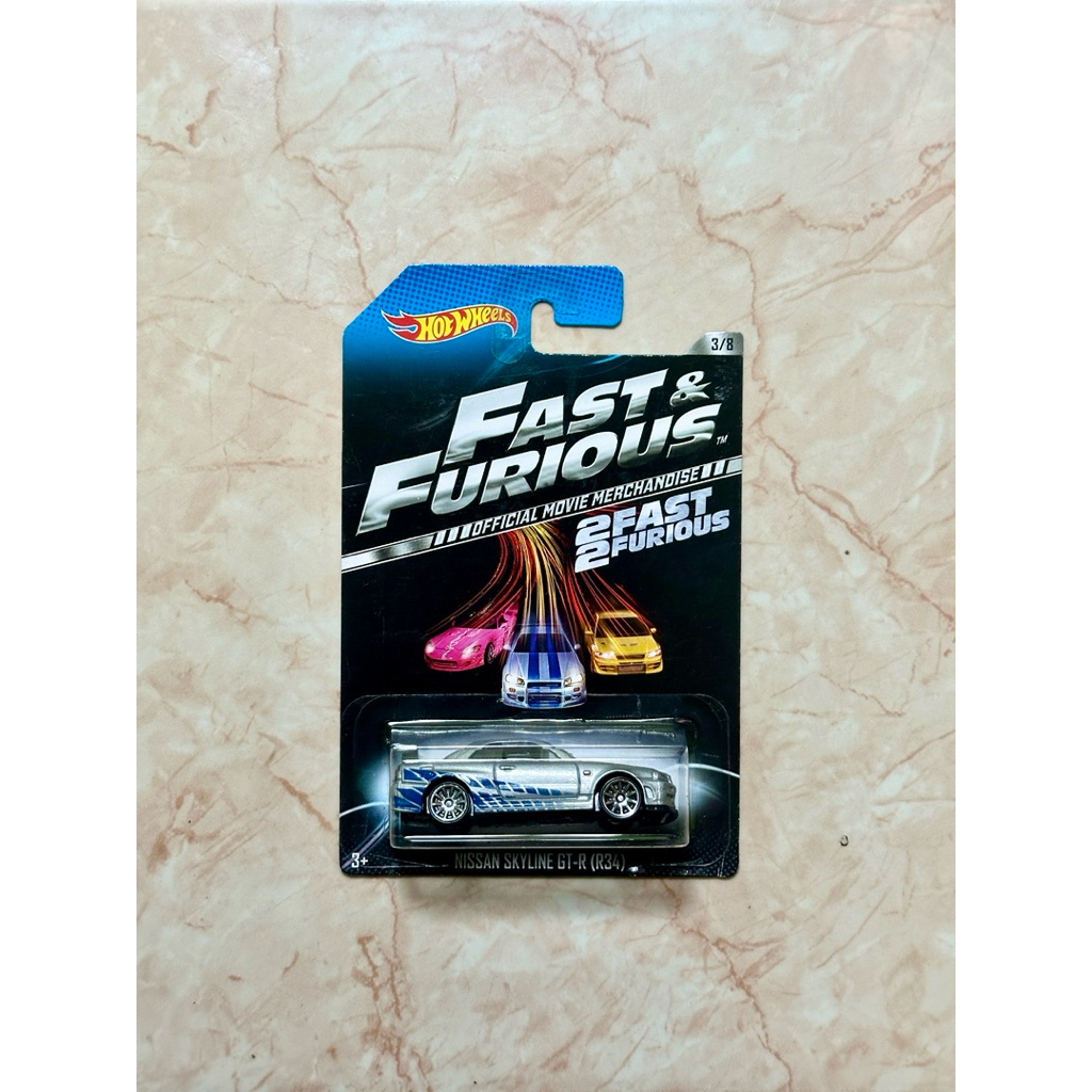 HOT WHEELS FAST FURIOUS OFFICIAL MOVIE MERCHANDISE 2FAST 2FURIOUS NISSAN SKYLINE GTR 34